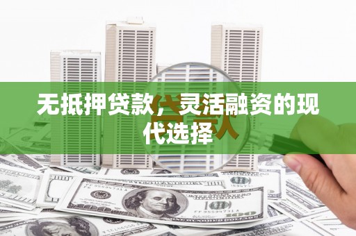 枣阳无抵押贷款，灵活融资的现代选择