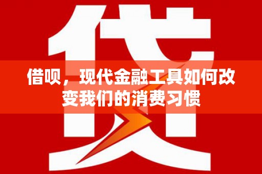 枣阳借呗，现代金融工具如何改变我们的消费习惯