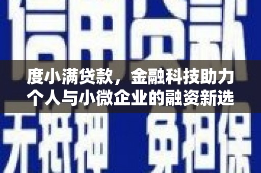 枣阳度小满贷款，金融科技助力个人与小微企业的融资新选择