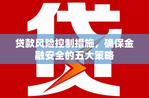 枣阳贷款风险控制措施，确保金融安全的五大策略