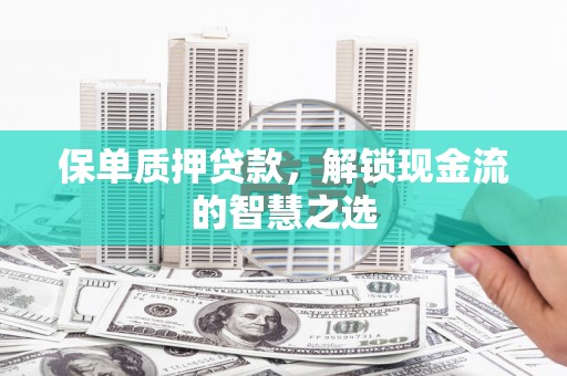 枣阳保单质押贷款，解锁现金流的智慧之选
